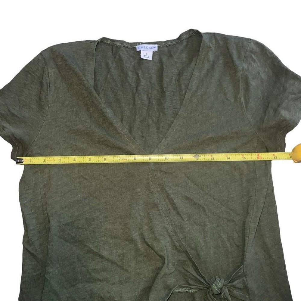 J BY JCREW Green 100% Cotton V-Neck Wrap Short Sleeve Top Size S - Picture 5 of 7